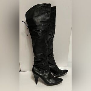 Sold!!!! Elegant Black Leather Knee-High Boots